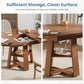 Chestnut Expandable Round Dining Table With Storage
