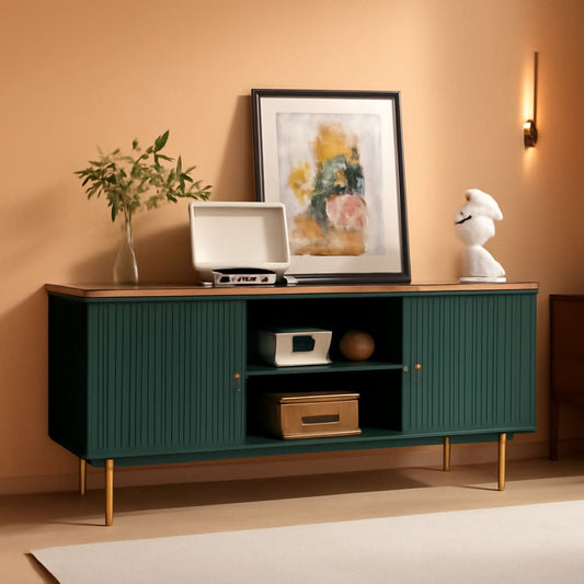 55 Inches Fluted TV Stand Entertainment Center Premium
