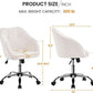 Ivory Upholstered Desk Chair With Adjustable Tilt Angle
