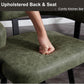 Green Leather Counter Height Bar Stools Set Of 4 With Backs 25 Inch