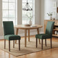 Green Velvet Upholstered Dining Chairs With Nailhead