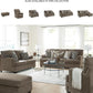 Dark Brown Upholstered Rectangular Ottoman Living Room