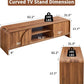 Walnut 63 Inch TV Stand Sliding Doors Entertainment