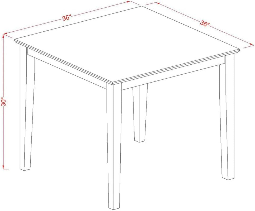 36x36 Square Edge Solid Antique Walnut Dining Table