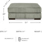 Oversized Tufted Upholstered Ottoman With Light Gray