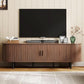 Walnut Seventy Inches TV Stand Sliding Doors Entertainment Center