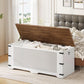 Spacious Storage Bench Toy Chest Walnut Safety Hinge