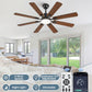 52 Inch Ceiling Fan With Dimmable Integrated LED Light
