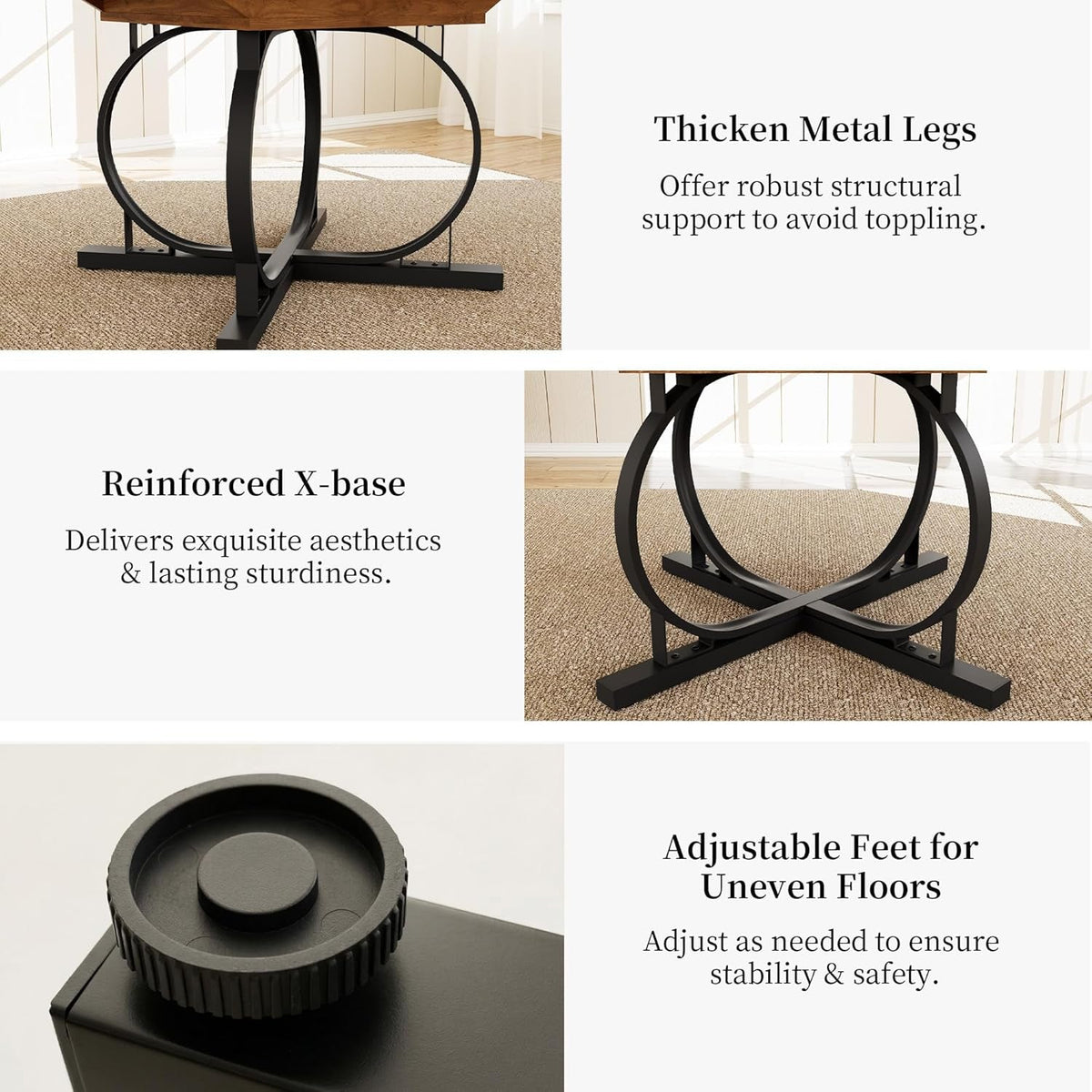 Extendable Round Dining Table Walnut Finish Modern