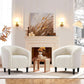 Ivory Barrel Chairs Boucle Living Room Duo Two Piece Set-1