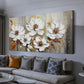 Premium Canvas Textured Floral Wall Art 58x29 Inches