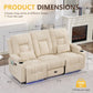 Power Loveseat Recliner Sofa Beige Ambient Lighting