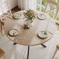 Round 47 Inch Circular Dining Table Natural Oak Finish
