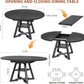 Black Industrial Expandable Oval Dining Table Shelves