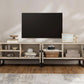 Light Oak Contemporary Entertainment TV Stand 75 Inch