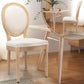 Beige Fabric French Country Dining Chairs Set Of 6 Oval Back