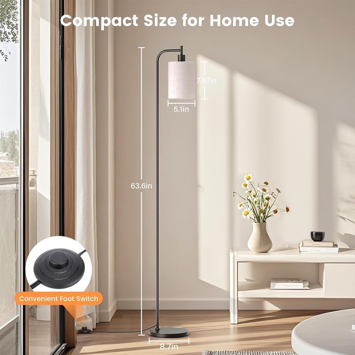 Dimmable Floor Lamp With Remote Three Color Temperatures-3