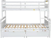 White Twin Over Full Bunk Bed With Storage Drawers