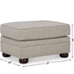 Rectangular Upholstered Ottoman Light Brown Bun Legs