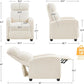 Ivory Fabric Recliner Chair With Adjustable Recline