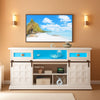 White Brown Farmhouse TV Stand 80 Inch Televisions