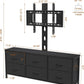 Black TV Entertainment Stand With Adjustable Mount