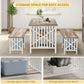 Sixty Three Inch Washed Grey Industrial Style Storage Dining Table