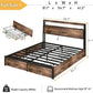 Full Size Platform Bed Frame With USB Charging Station