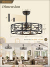 23 Inch Matte Black Fandelier Bladeless Ceiling Fan