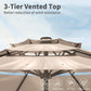 9Ft Weather Resistant Outdoor Patio Umbrella Auto Tilt