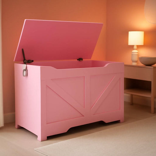 Rose Pink 39.4 Inches Premium Storage Bench Toy Chest