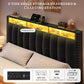 Queen Velvet Upholstered Platform Bed With Drawers