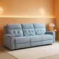 Power Double Reclining Sofa Gray Microfiber Cushioned
