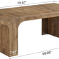 70.9 Inches Premium Handcrafted Wood Dining Table Arched Legs