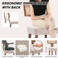 Beige Mid Century Rattan Dining Chairs Upholstered
