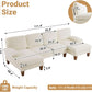 110 Inch Beige U Shaped Sectional Sofa For Living Room With Double Chaise And Comfortable Seating For Gatherings
