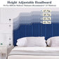 Full Upholstered Platform Bed Navy Blue Tufted Headboard
