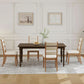 Farmhouse Ladder Back Dining Chairs Beige Upholstered
