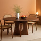 Extendable Farmhouse Dining Table Dark Walnut Finish