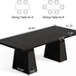 Wooden Dining Table for 6 with Heavy Duty Legs Black