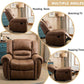 Leather Recliner Chairs Set 2 Nut Brown Manual Recliners
