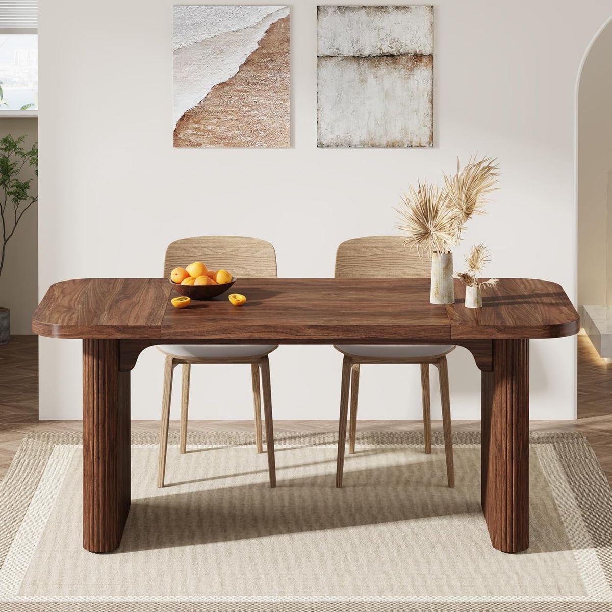 Espresso 62 Inch Rectangular Hardwood Dining Table