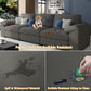 Grey Oversized Loveseat Faux Leather Upholstered Sofa