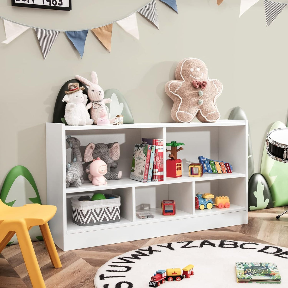 White 44 Inches Multifunctional Engineered Cube Bookcase