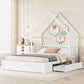 Queen Size Kids House Bed Frame With Under Bed Storage Drawers