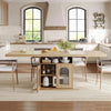 63 Inch Light Oak Farmhouse Dining Table For Four To Six
