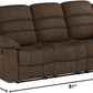 Brown Upholstered Reclining Sofa Pillowtop Armrests