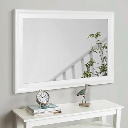 White Wood Wall Mirror 30 X 40 Inch Rectangle Rustic Vanity Mirror