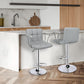 Counter Height Bar Stools Set 2 Armrest Swivel Leather Grey