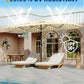 Fifteen Foot Outdoor Patio Umbrella Solar LED Lighting